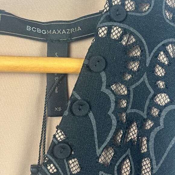 NWT BCBGMaxazaria Rena Lace Peplum Bouse XS - Picture 7 of 7